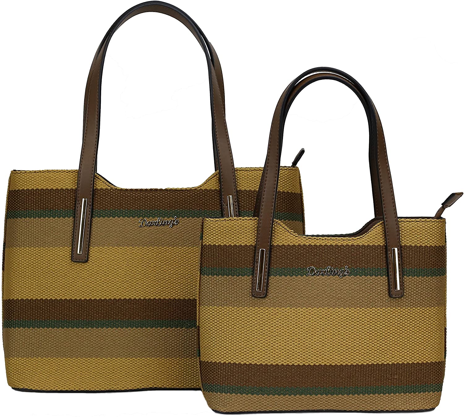 Price:$23.49    Darling's Nautical Jute Carryall Tote - 2 Piece Shoulder Bag Set - Large & Small Brown  Clothing