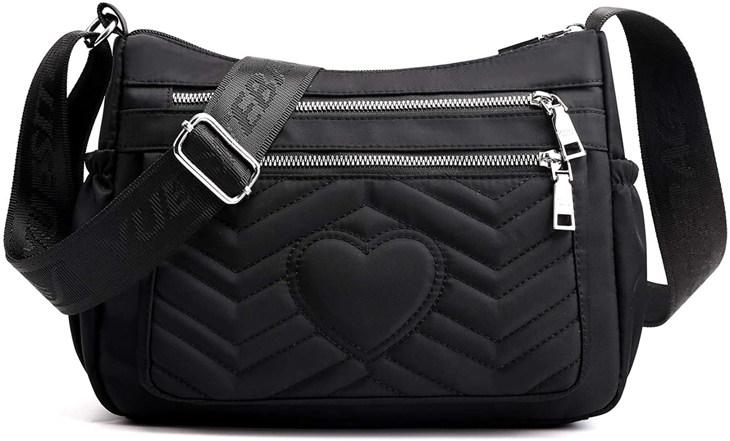 Price:$9.99 BMVMB Women Crossbody Bags Multi Pocket Shoulder Bag Nylon Lightweight Travel Purse  Handbags   