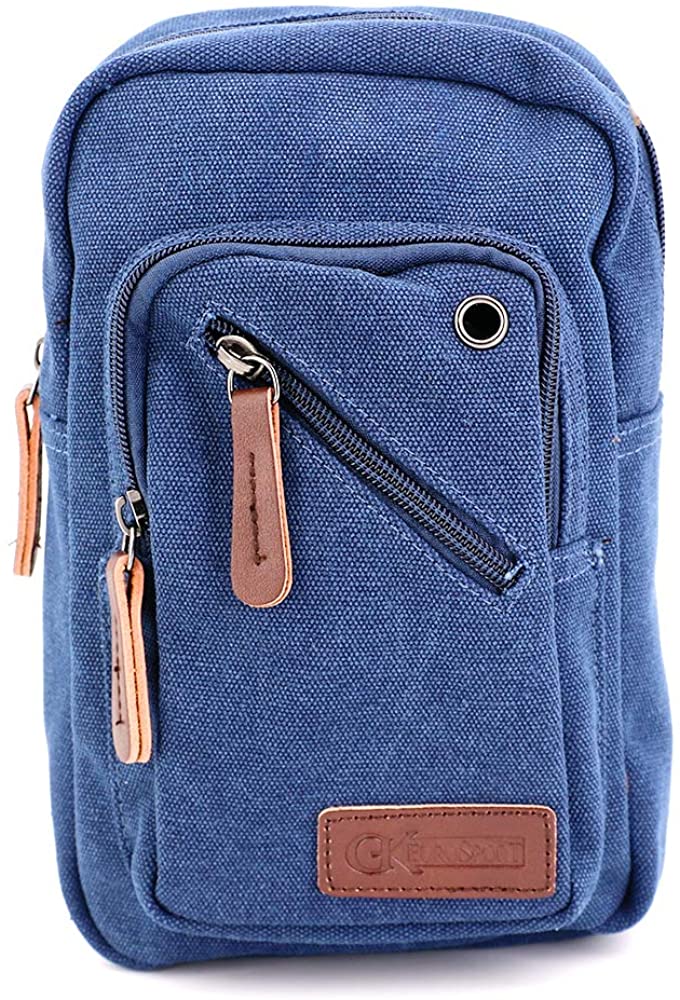 Price:$19.99 GK Eurosport Small Vintage Canvas Travel Mini Shouldr Bags Crossbody Messenger Handbag (Blue)  Handbags   
