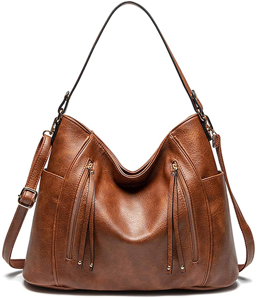 Price:$26.99    Hobo Bags for Women, Leather Purse Crossbody Handbag Shoulder (Brown)  Clothing