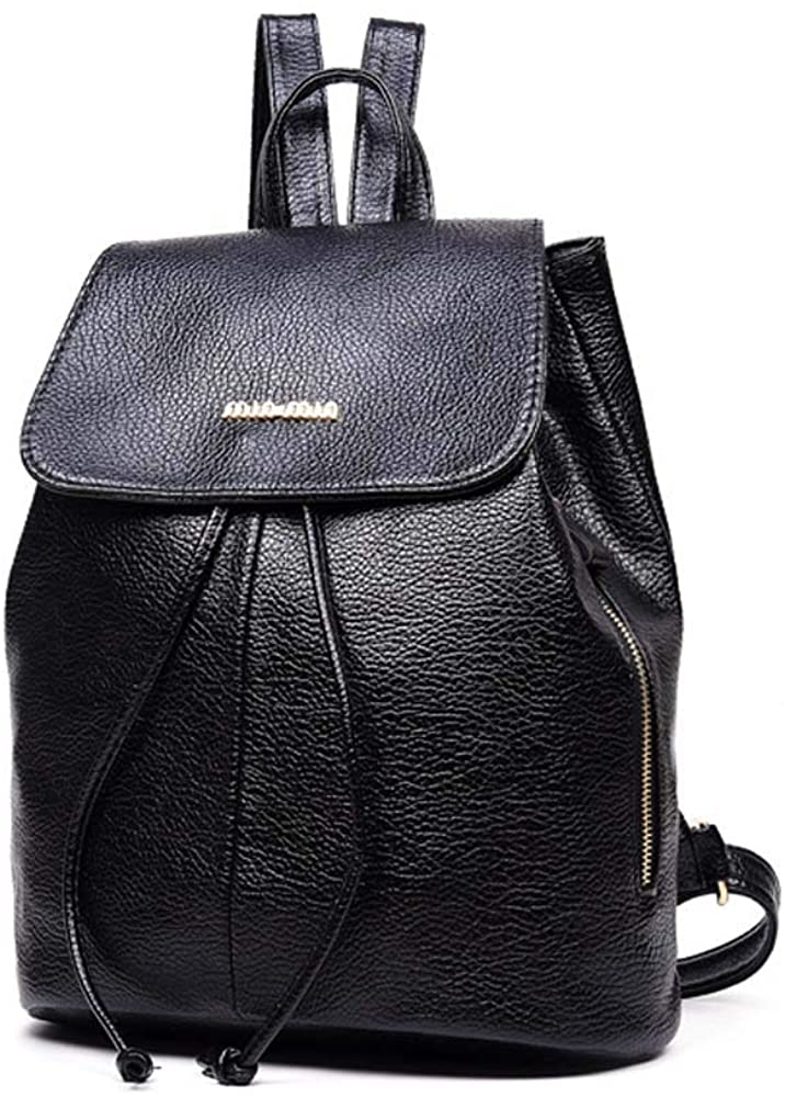 Price:$20.55    WannaDress PU Leather Backpack for Women Stylish Ladies Travel Shoulder Bag (Black)  Clothing