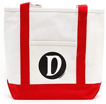Price:$24.99    Monogram Canvas Tote Bag, Great Shoulder Bag Gift for Moms, Teachers, and Nurses (D)  Clothing