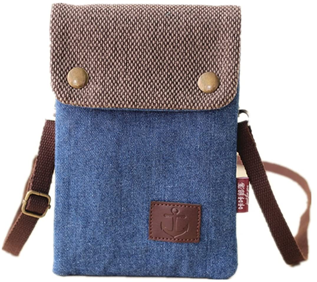 Price:$10.98 YaJaMa Denim Canvas Small Shoulder Crossbody Bag Cellphone Pouch Purse with 2 Strap for Women Girls (Dark Blue)  Handbags   