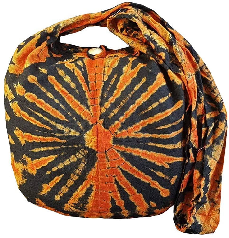 Price:$18.99 BTP! Tie Dye Sling Crossbody Shoulder Bag Purse Cotton Bohemian - Red Firework VJ5  Handbags   