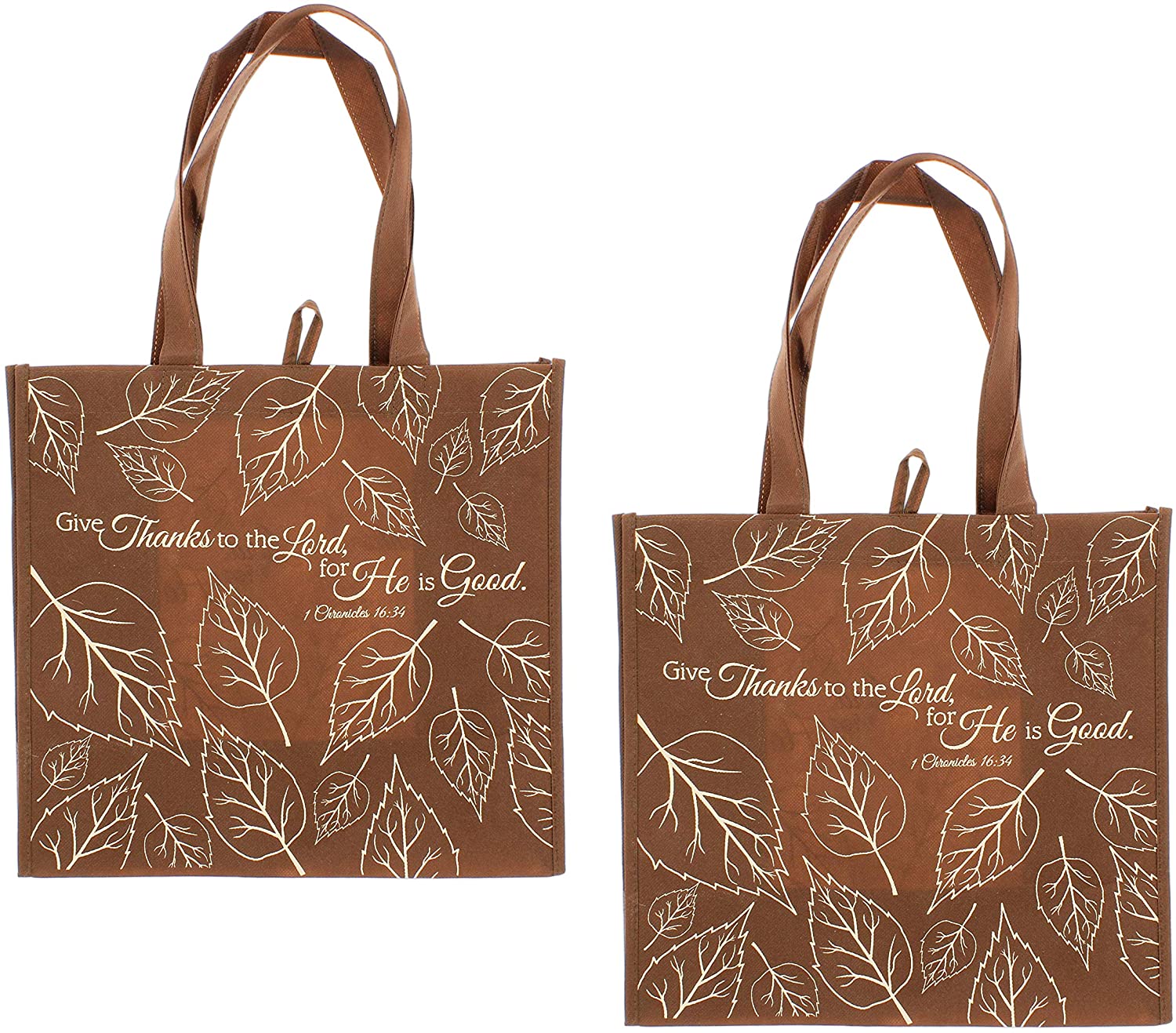 Price:$8.95    'Give Thanks to the Lord' Cotton Tote Bag, Set of 2  Clothing