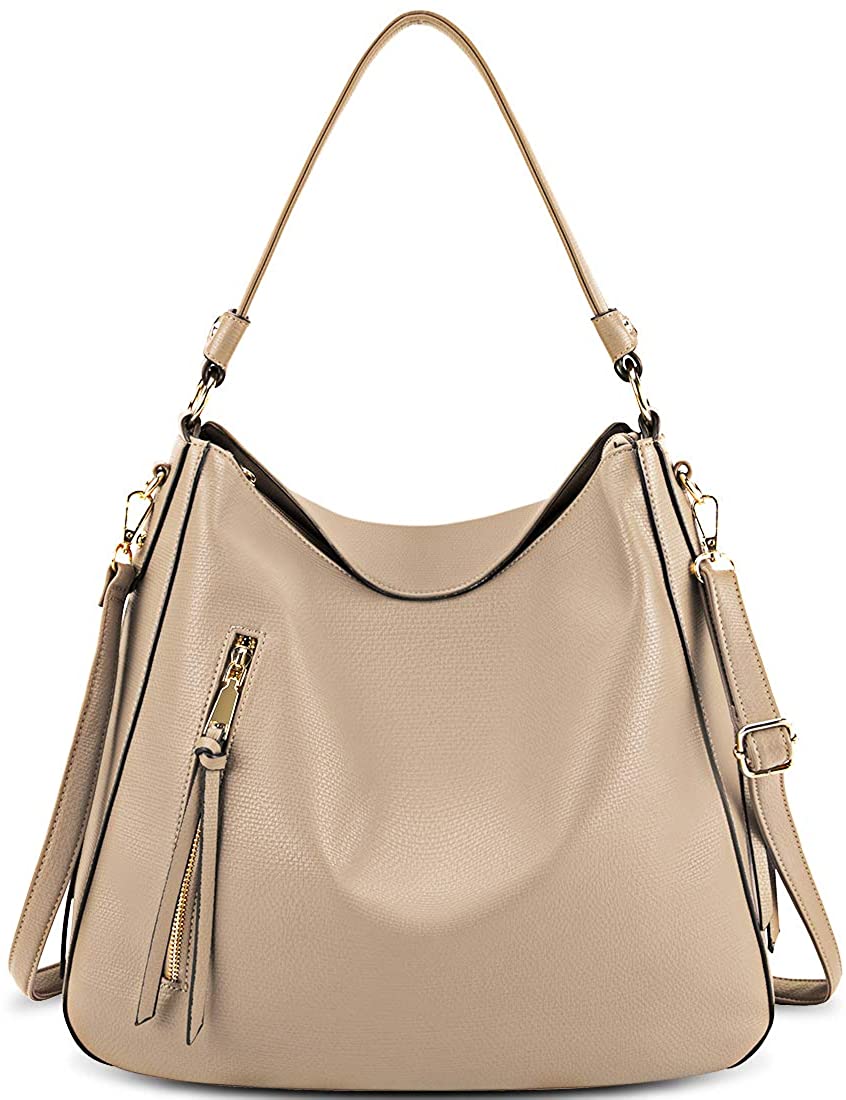 Price:$35.86    Hobo Handbags for Women Large Waterproof Leather Purses Ladies Tote Satchel Purse Shoulder Bag,Apricot  Clothing