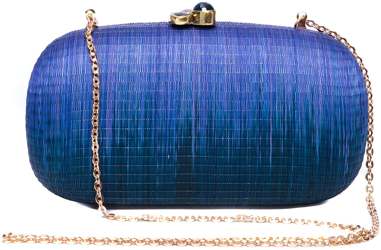 Price:$129.00 Larone Artisans Convertible Oval Straw Clutches for Women W/Chain Strap, Handwoven Rattan Shoulder Evening Bag, Perfect for Beach Summer, Wicker Clutch  Handbags   