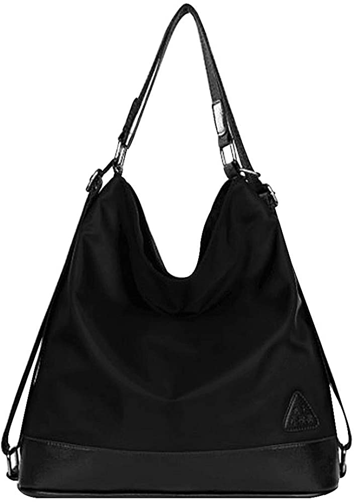 Price:$26.61    Mily Womens Nylon Waterproof Shoulder Bag Backpack Hand Bag Cross Body Bag Good for Travel Black  Clothing