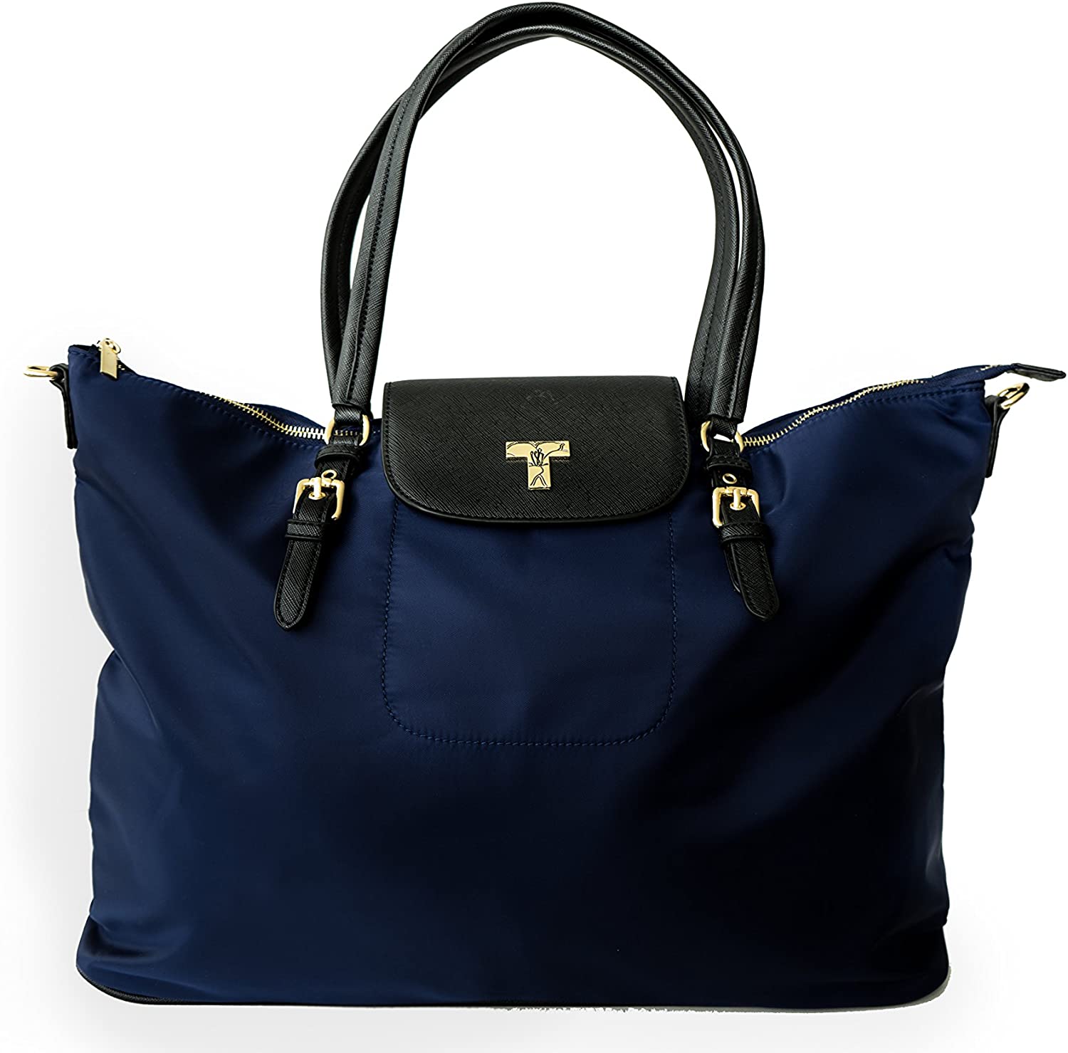 Price:$44.95    Women's Large Travel Bag, Water-Resistant Nylon Tote (Navy Blue)  Clothing