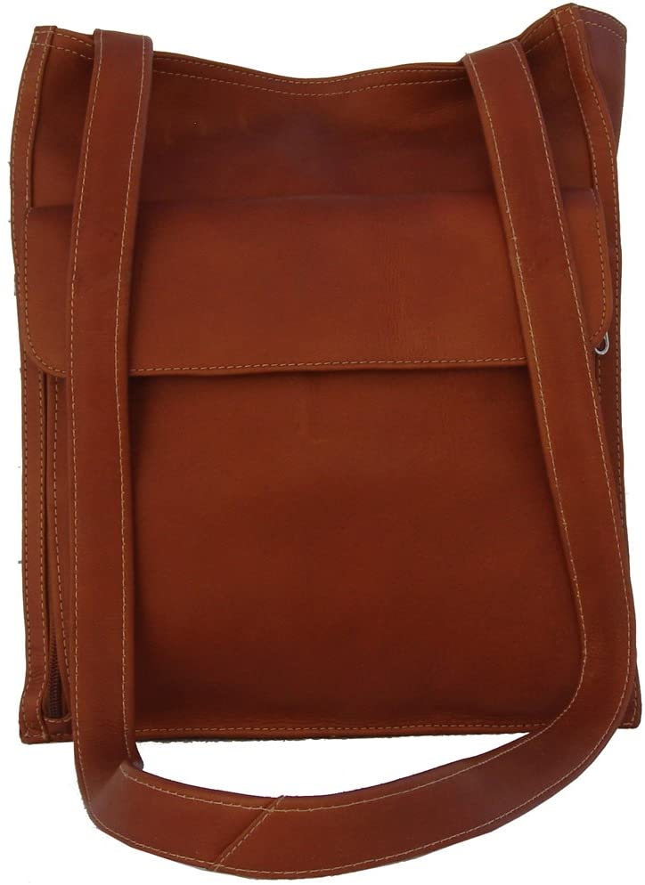 Price:$64.60    Piel Leather Shoulder Tote Organizer, Saddle, One Size  Piel Leather  Clothing