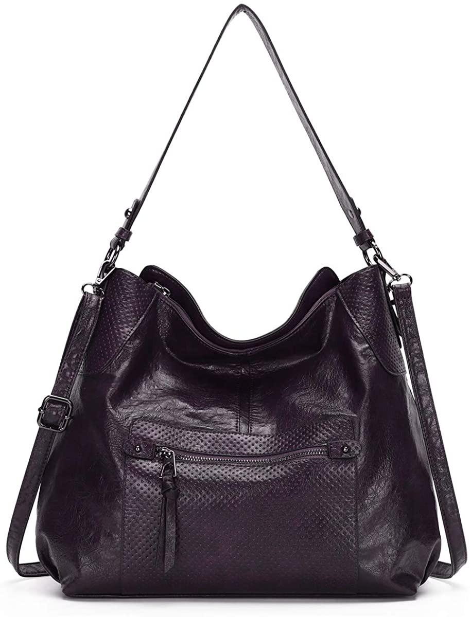 Price:$37.98 KL928 Womens Purses and Handbags PU Leather Shoulder Bag Waterproof Hobo Bags for Women Large, purple-91  Handbags   