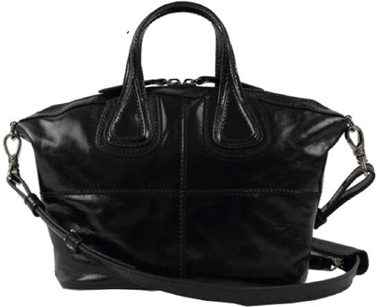 Price:$24.99 Lush Leather Mini Florence Black Dome  Handbags   