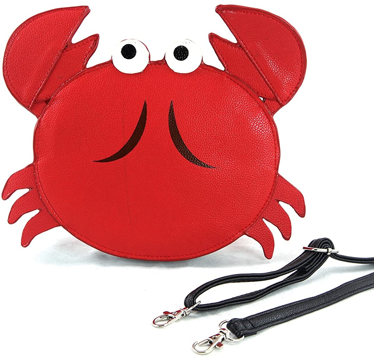 Price:$29.96 Sleepyville Critters - Mr. Crab Crossbody Bag in Vinyl Material  Handbags   