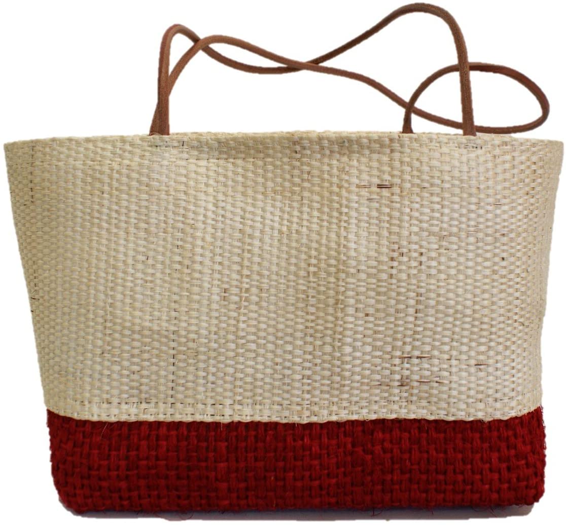 Price:$14.99    Mayan Henequen Fiber Red- Natural Handbag Medium Size  Clothing