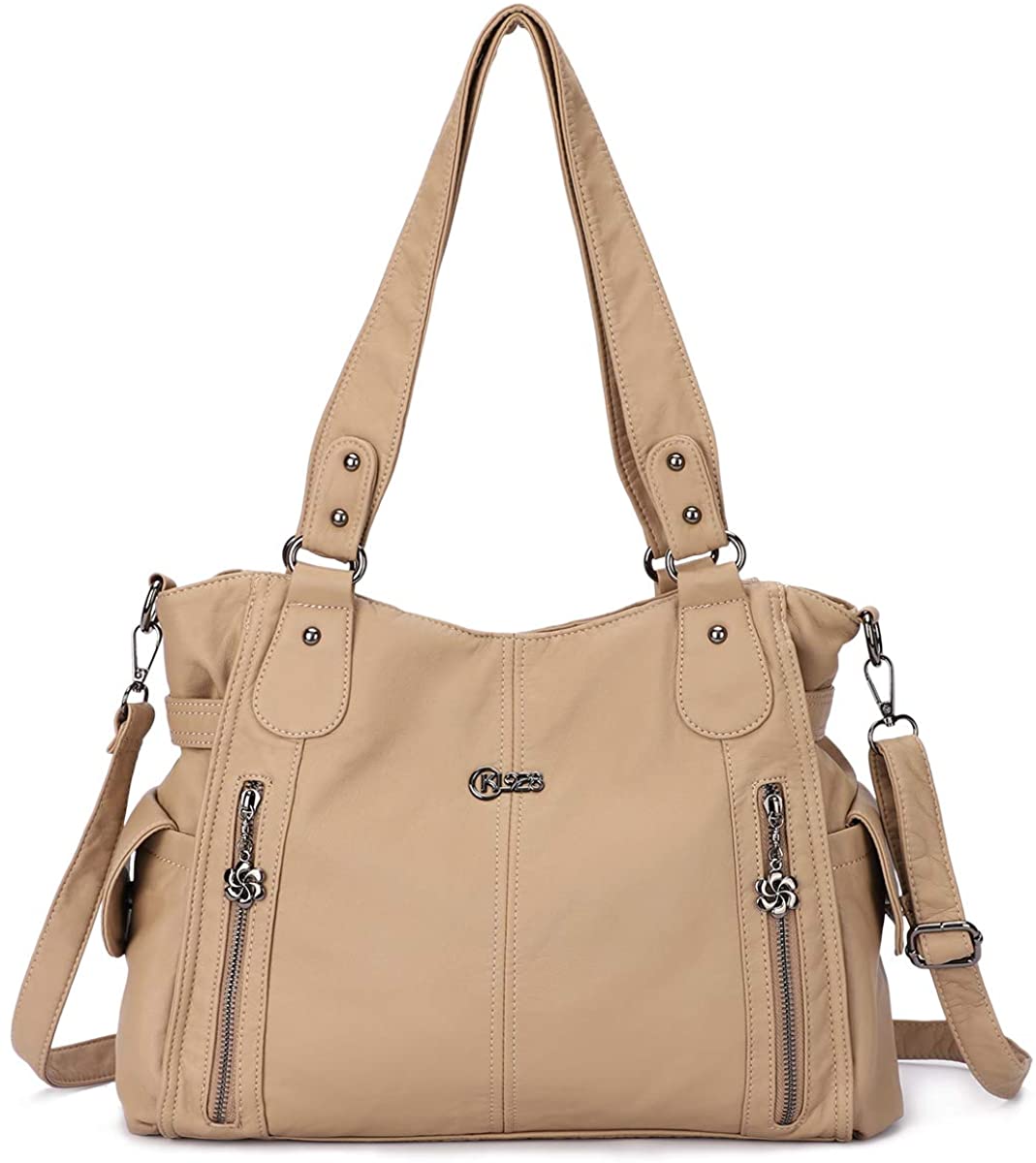 Price:$36.99    Women Hobo Purses and Handbags Washed PU leather Satchel Tote Shoulder Purse Large Capacity Bags…  Clothing
