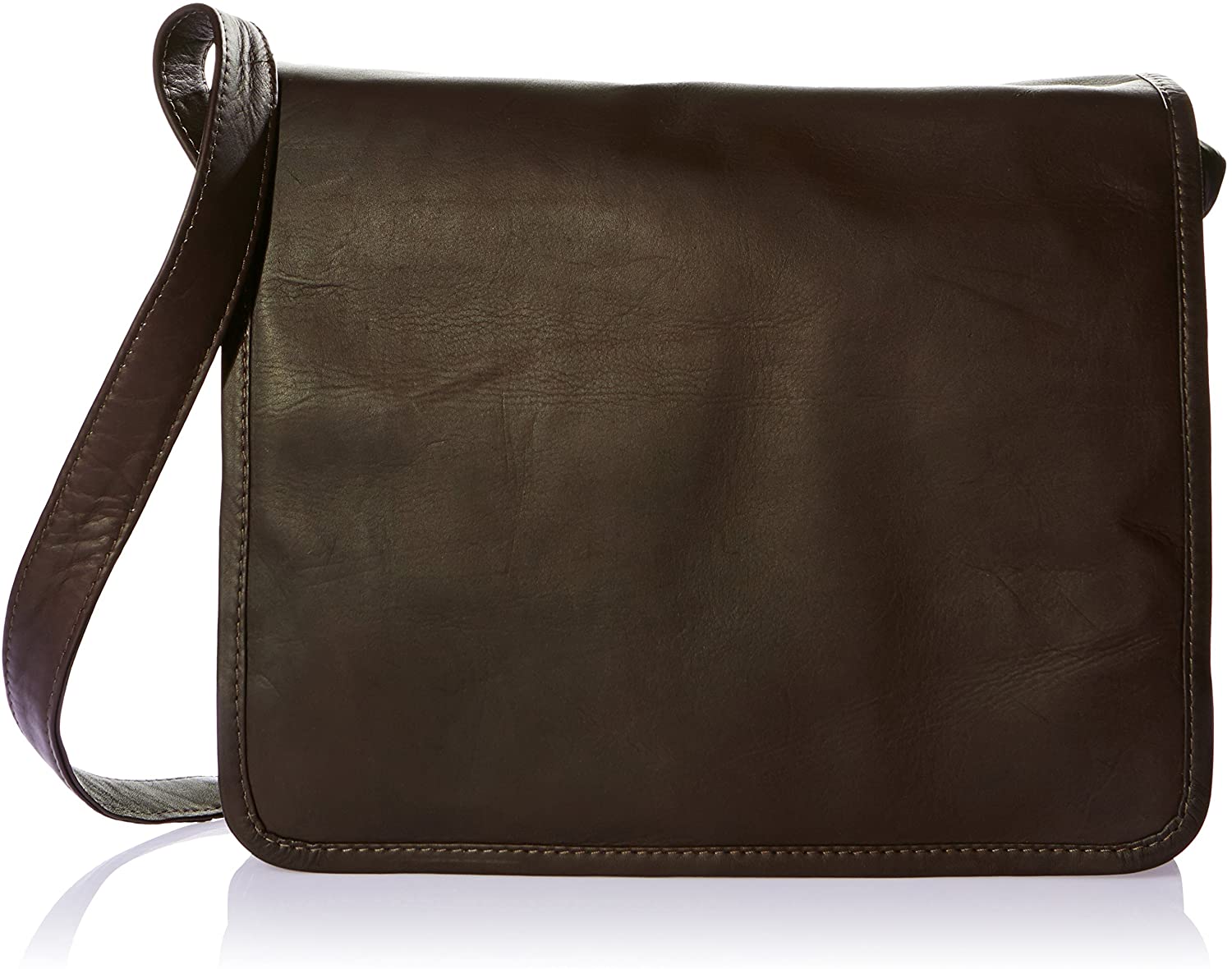 Price:$122.63    Piel Leather Large Handbag with Organizer, Chocolate, One Size  Piel Leather  Clothing