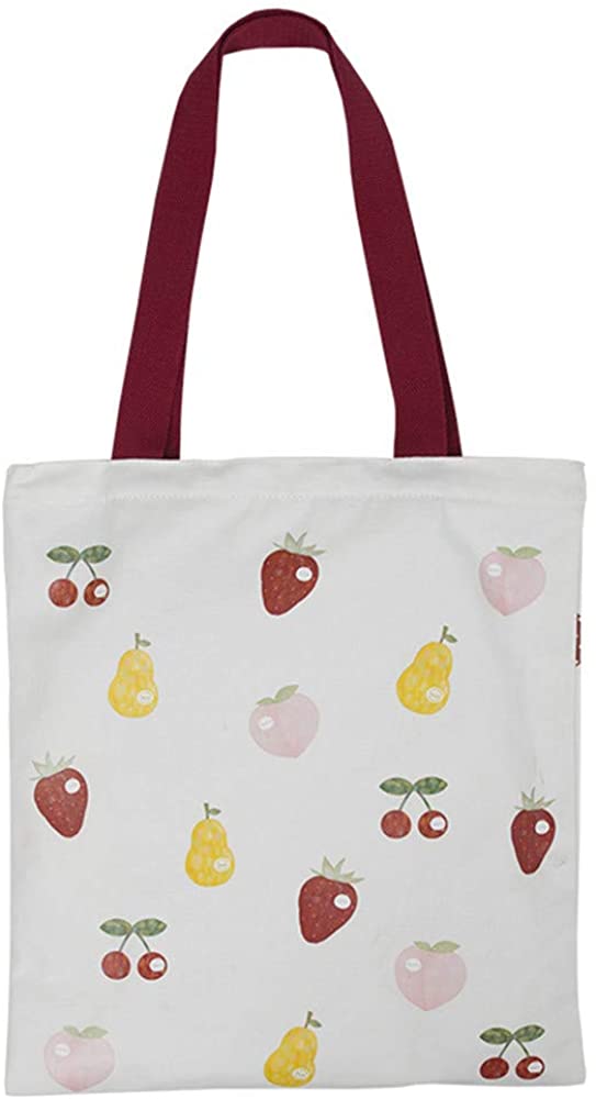 Price:$10.99    Women canvas Tote Bag for Girls Kids school Shoulder Bag Fruit Canvas Tote with Interior Pocket zipper (Red Cherry)  Clothing