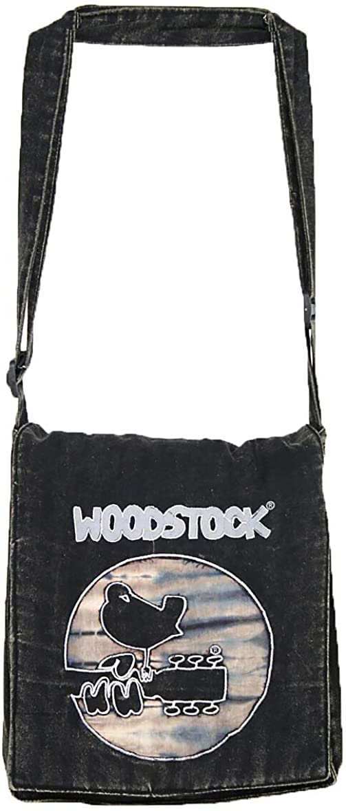 Price:$34.99 Jayli Woodstock Festival Logo Square Flap Shoulder Bag | Woodstock | WS-110-BLK  Handbags   