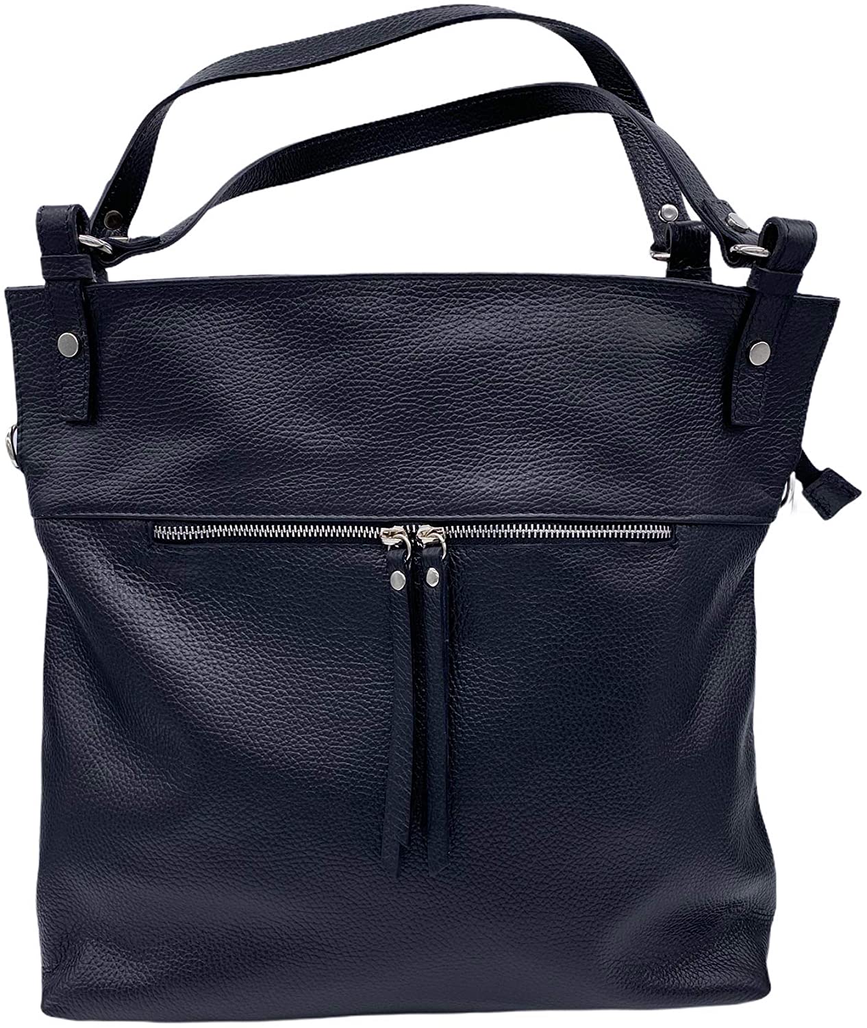 Price:$124.99 Italian Genuine Leather Artisan Shoulder Bag Purse for Women Eleonora (Black)  Handbags   