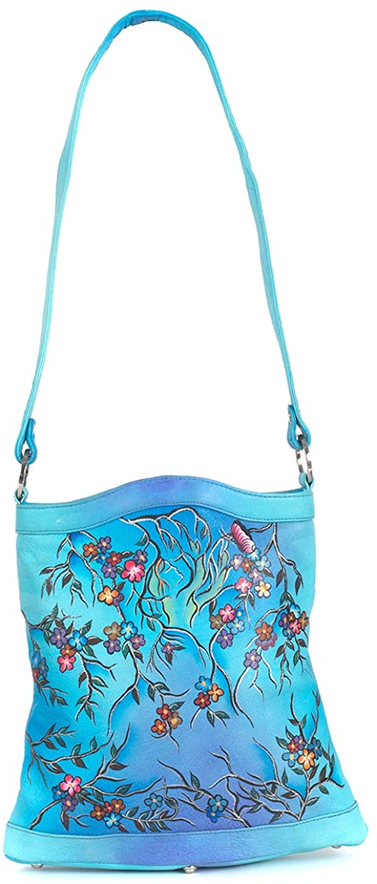 Price:$79.97    ZIMBELMANN PENELOPE Genuine Nappa Leather Hand-painted Tote Shoulder Bag  Clothing