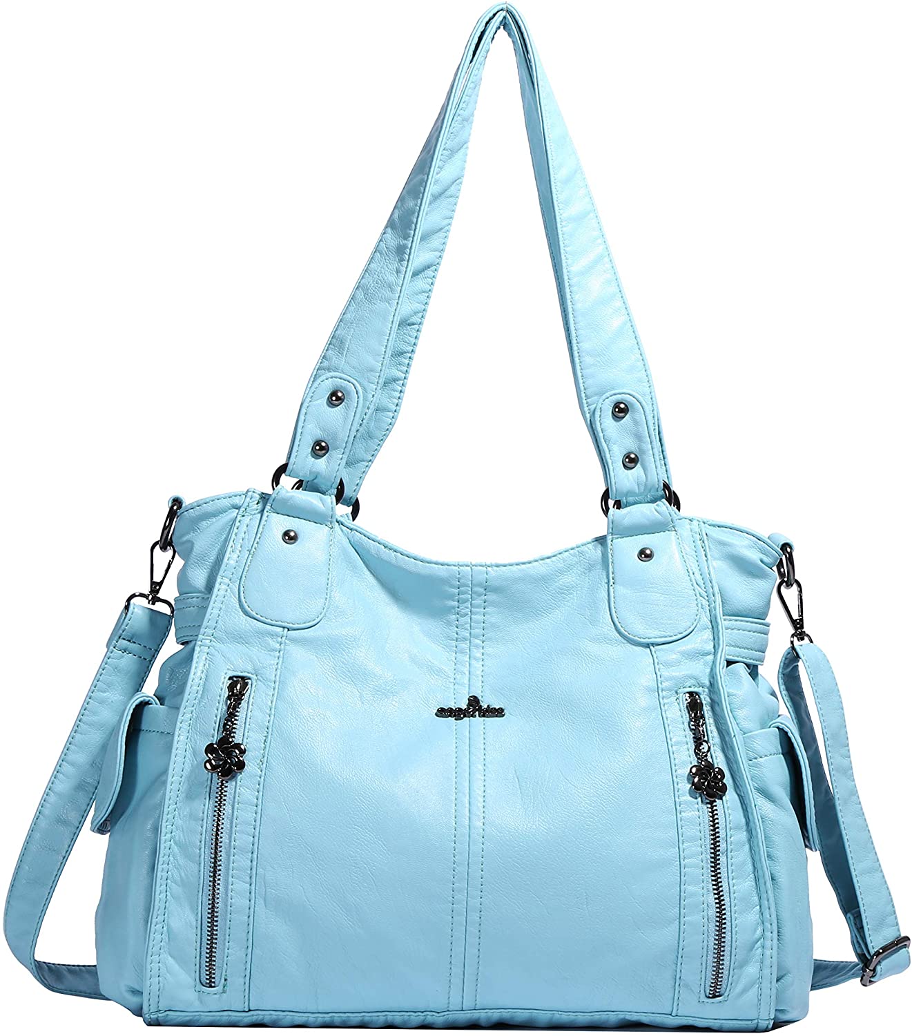 Price:$33.30    Handbag Hobo Women Shoulder Bag/Handbag Roomy Multiple Pockets Fashion PU Tote, L.blue-881  Clothing
