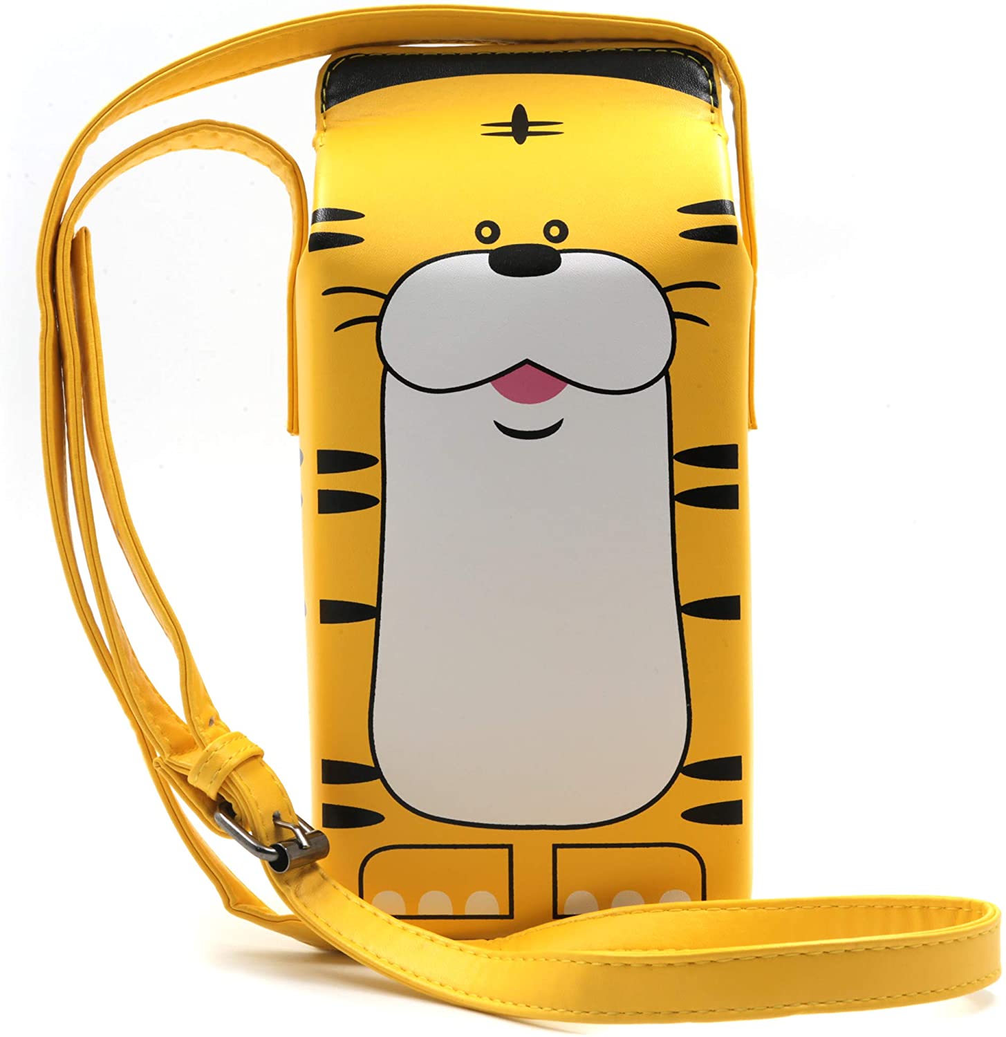 Price:$17.99    QiMing Tiger appearance Milk Box CrossBody Purse Bag,PU Phone Shoulder Wallet for Women Girl  Clothing