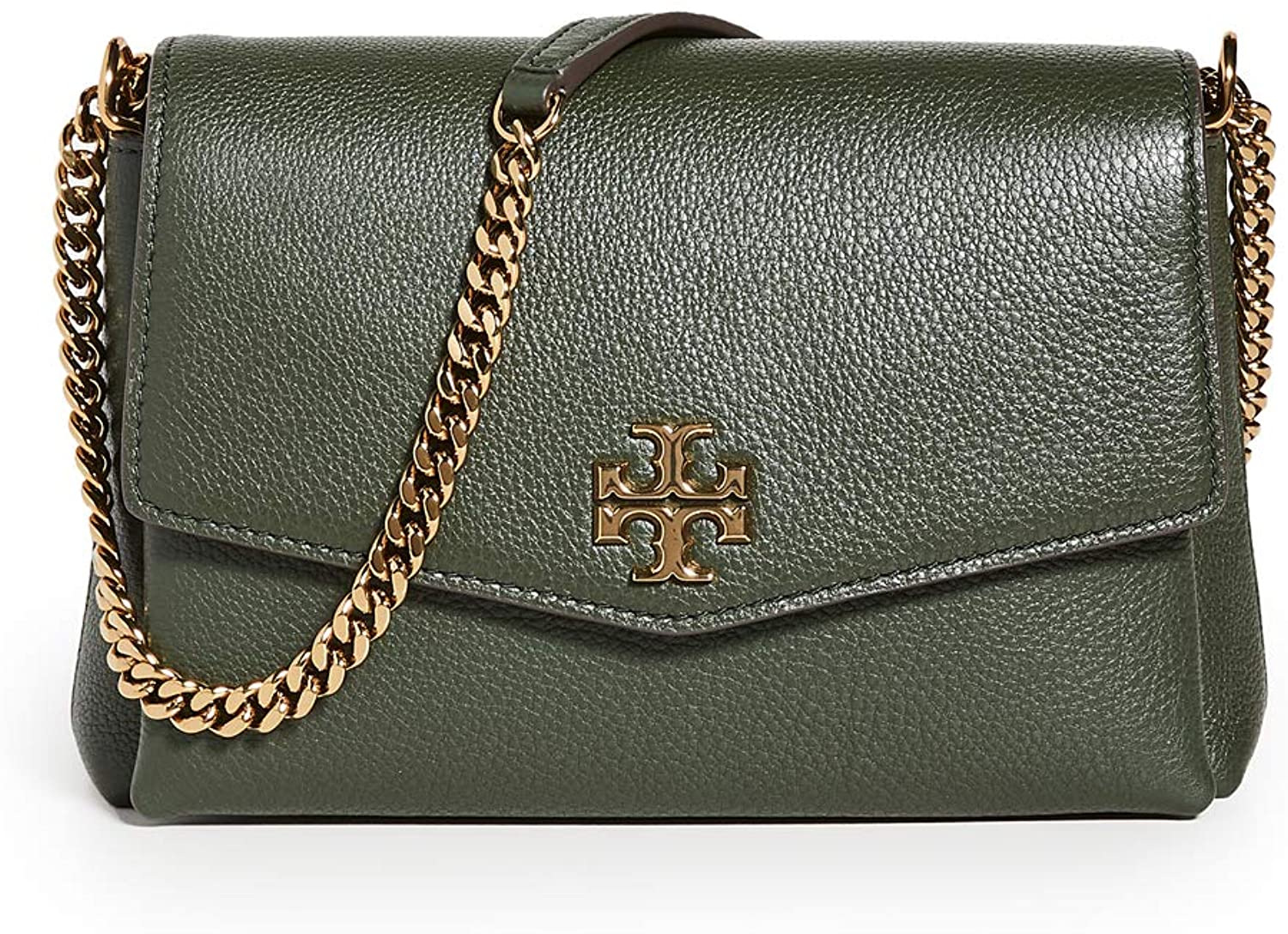 Price:$398.00 Tory Burch Women's Kira Pebbled Small Convertible Shoulder Bag, Poblano, Green, One Size  Handbags   