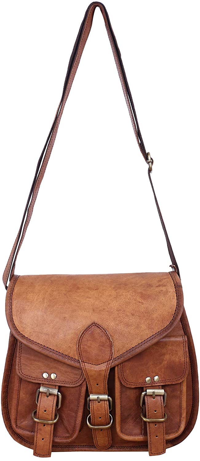 Price:$39.99 GVTECH Women Bag 13 Inch Vintage Genuine Leather Purse Women Shoulder Bag Crossbody Satchel Lichi style Ladies Tote Travel Purse Bag with Pockets  Handbags   