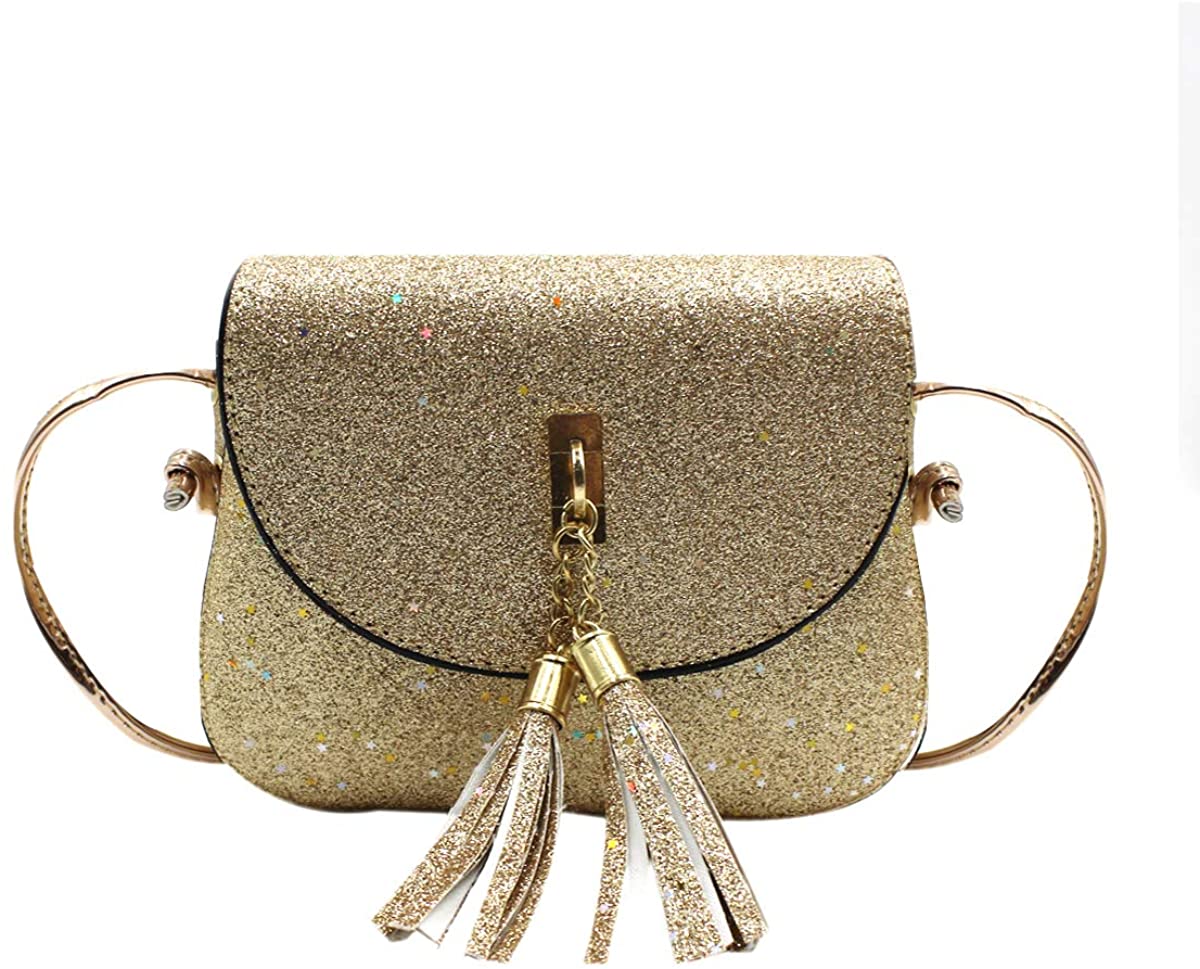 Price:$19.98 Cute Messenger Bag Shiny Crossbody Purse Casual Shoulder Bag Phone Pouch with Tassel  Handbags   