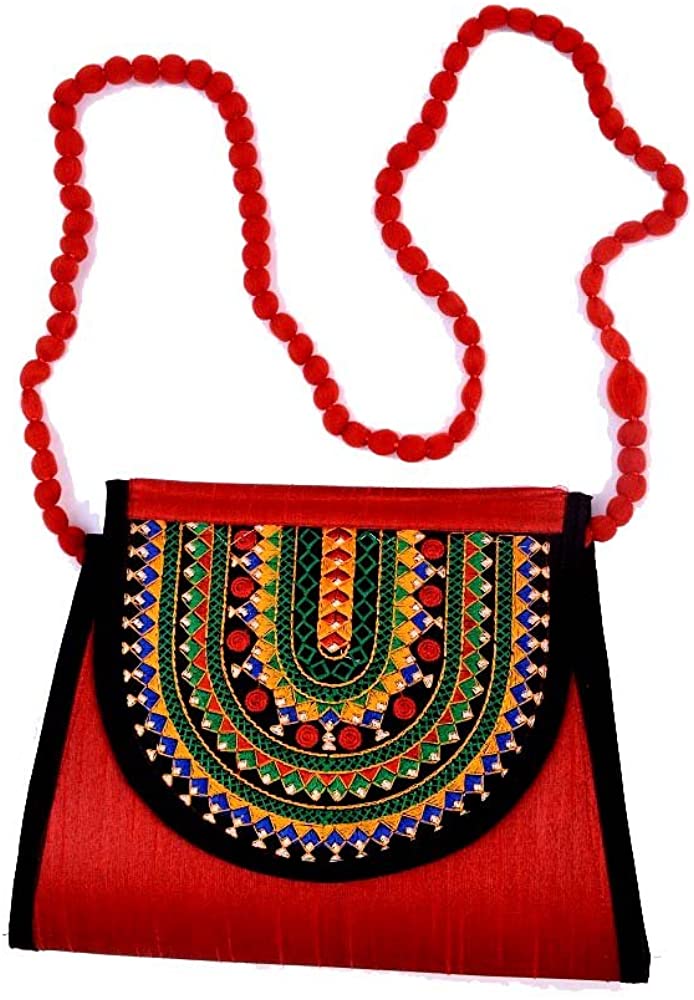 Price:$29.99    Hand Art India, Handcrafted Woman's Ethnic Shoulder cum Hand Bag-Small  Clothing