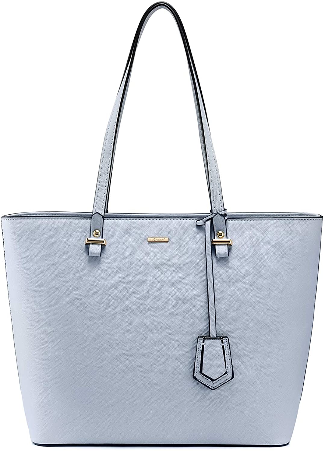 Price:$25.90    Handbags for Women Large Purses Leather Tote Bag School Shoulder Bag with External Pocket, Light Blue  Clothing