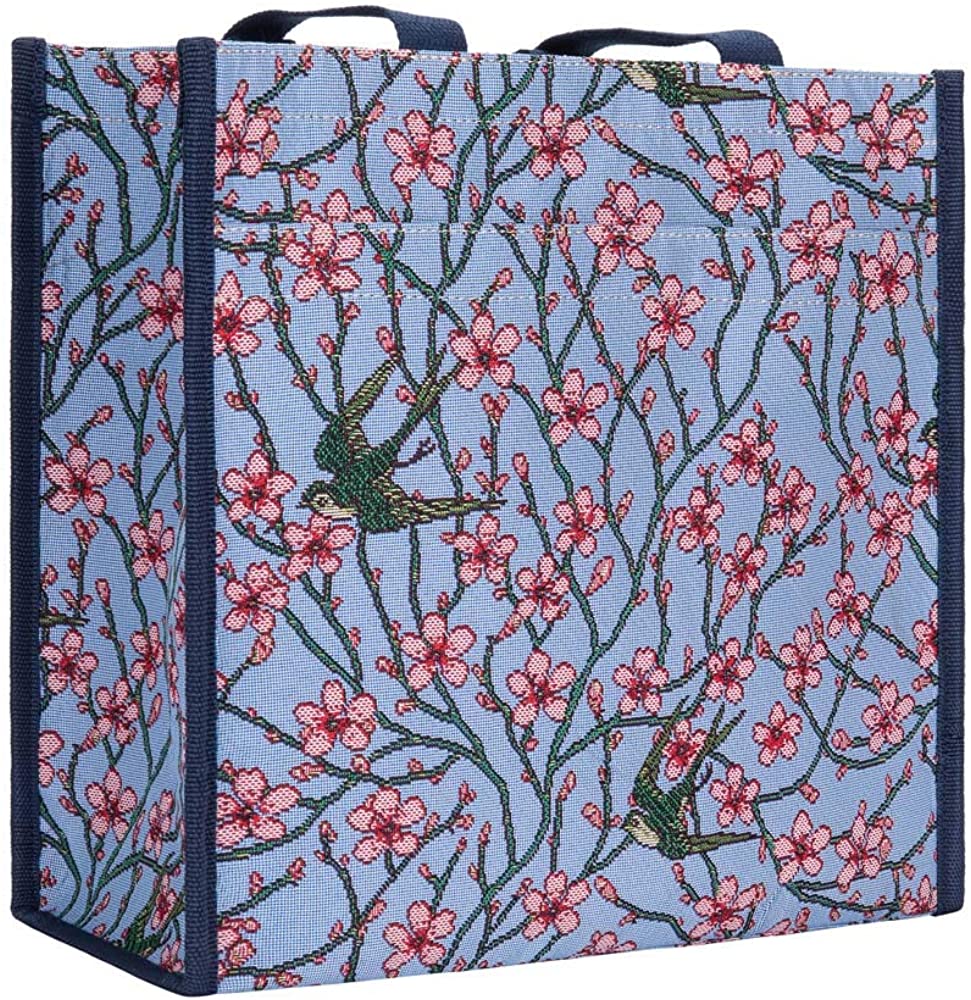 Price:$24.99    Signare Tapestry Shoulder Bag Shopping Bag for Women with Blossom and Swallow Design  Clothing