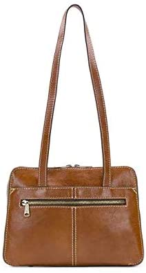 Price:$159.90    Patricia Nash Leather Dauphine Dual Compartment Satchel Shoulder Bag Tan  Clothing
