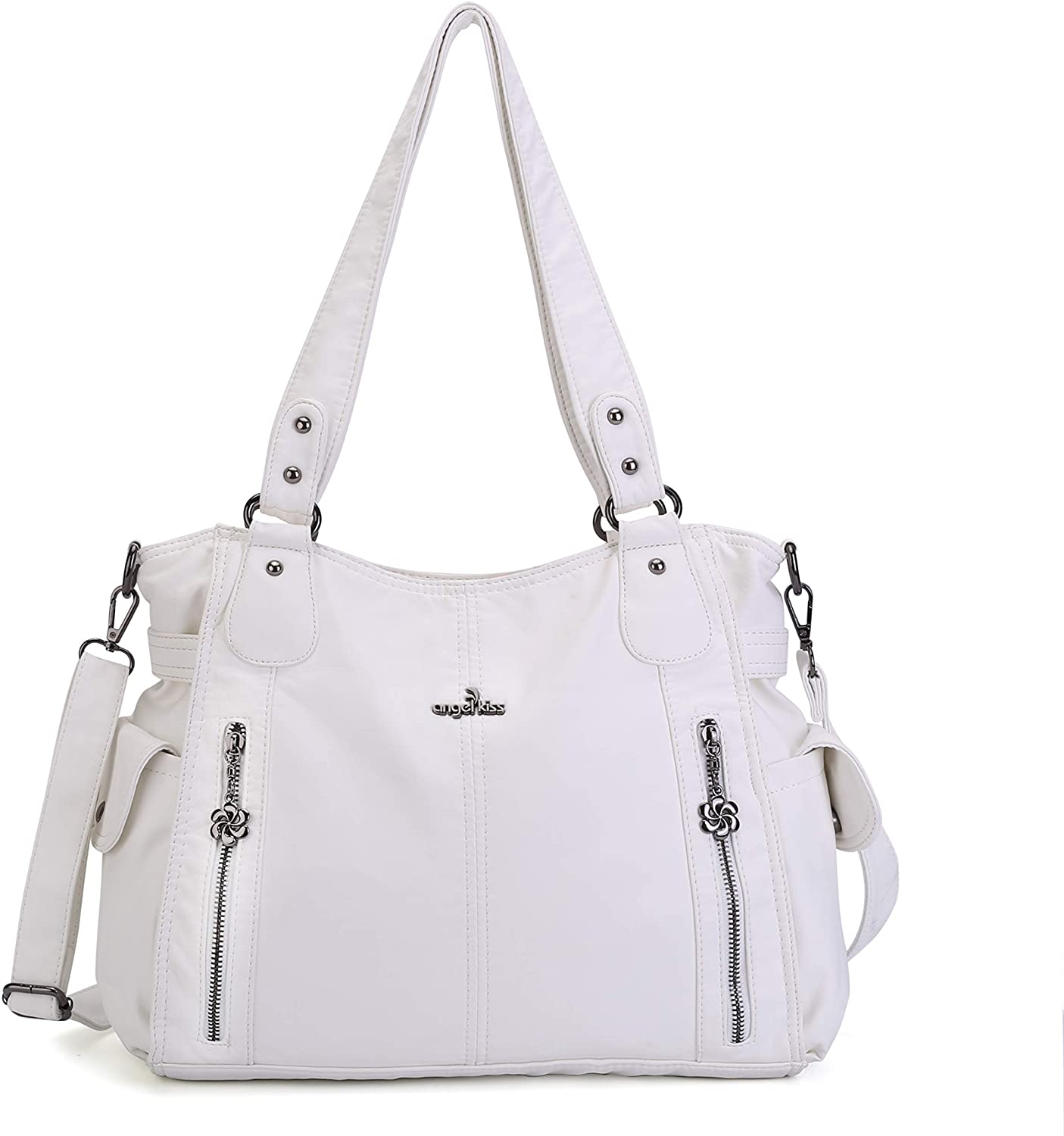 Price:$33.30    Handbag Hobo Women Shoulder Bag/Handbag Roomy Multiple Pockets Fashion PU Tote, White  Clothing