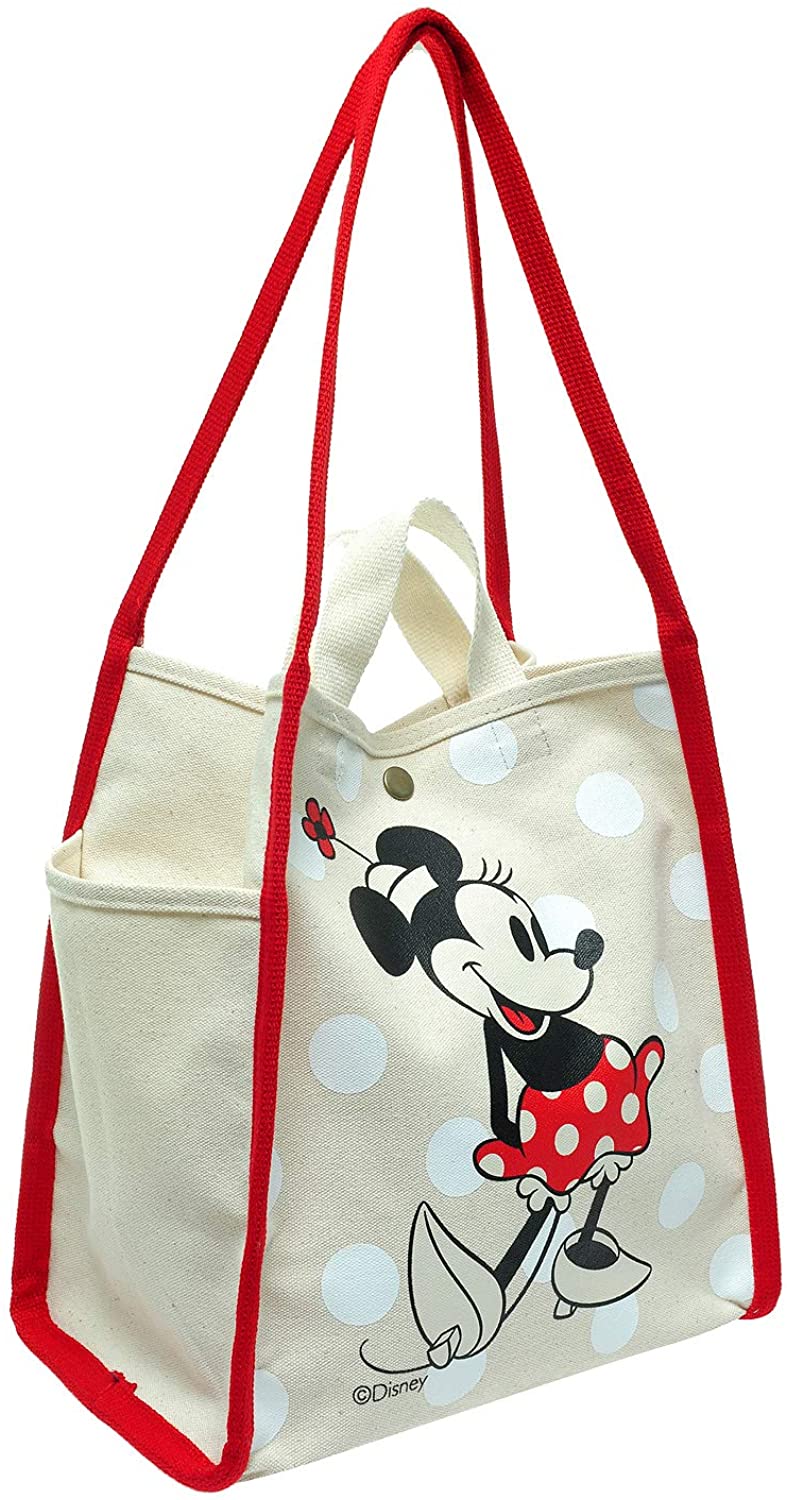 Price:$36.99    A216.Disney Mickey Mouse Women Canvas Cotton Fabric Tote Shoulder Bag (03_MinnieDot)  Clothing