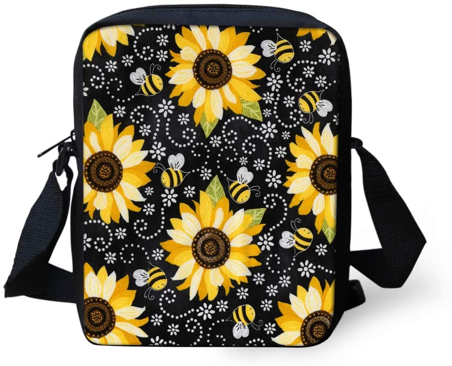 Price:$8.99    TOADDMOS Sunflower Bee Print Cell Phone Purse Wallet Canvas Small Crossbody Purse Bags with Shoulder Strap for Women Teen Girls  Clothing