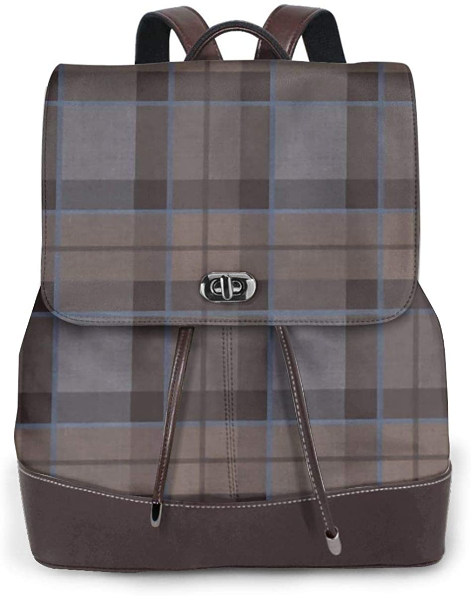 Price:$55.95    Outlander Fraser Tartan Plaid Fashion Shoulder Bag Rucksack PU Leather Women Girls Ladies Backpack Travel Bag  Clothing