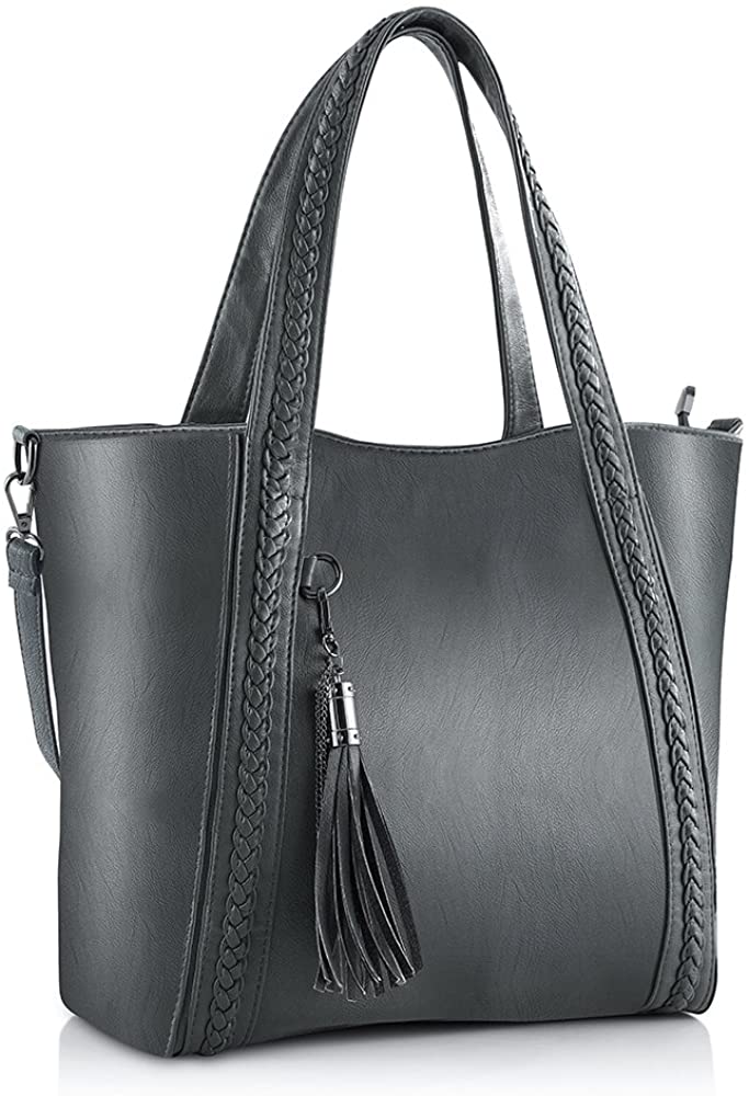 Price:$16.00    Handbags for Women oteawe Purses and Handbags Casual Crossbody Hobo Shoulder Bag Tote PU Leather Large Purses (Grey)  Clothing