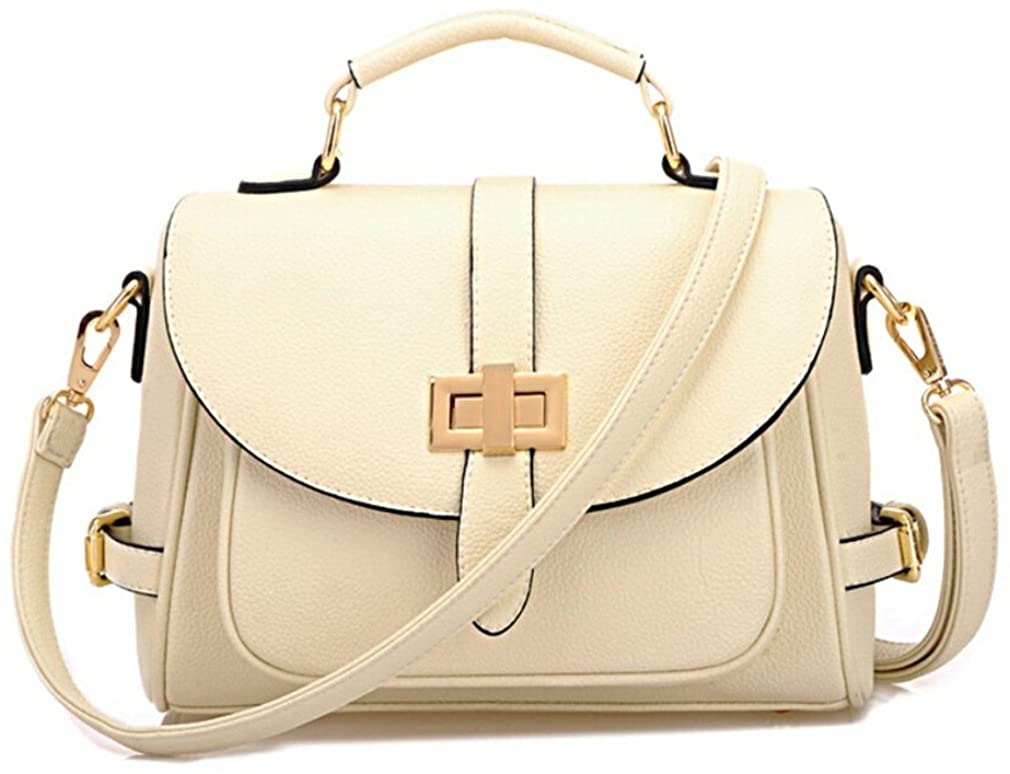 Price:$20.49 Women's Fashion PU Leather Crossbody Purse, Cute Crossbody Shoulder Bag (Off-white)  Handbags   