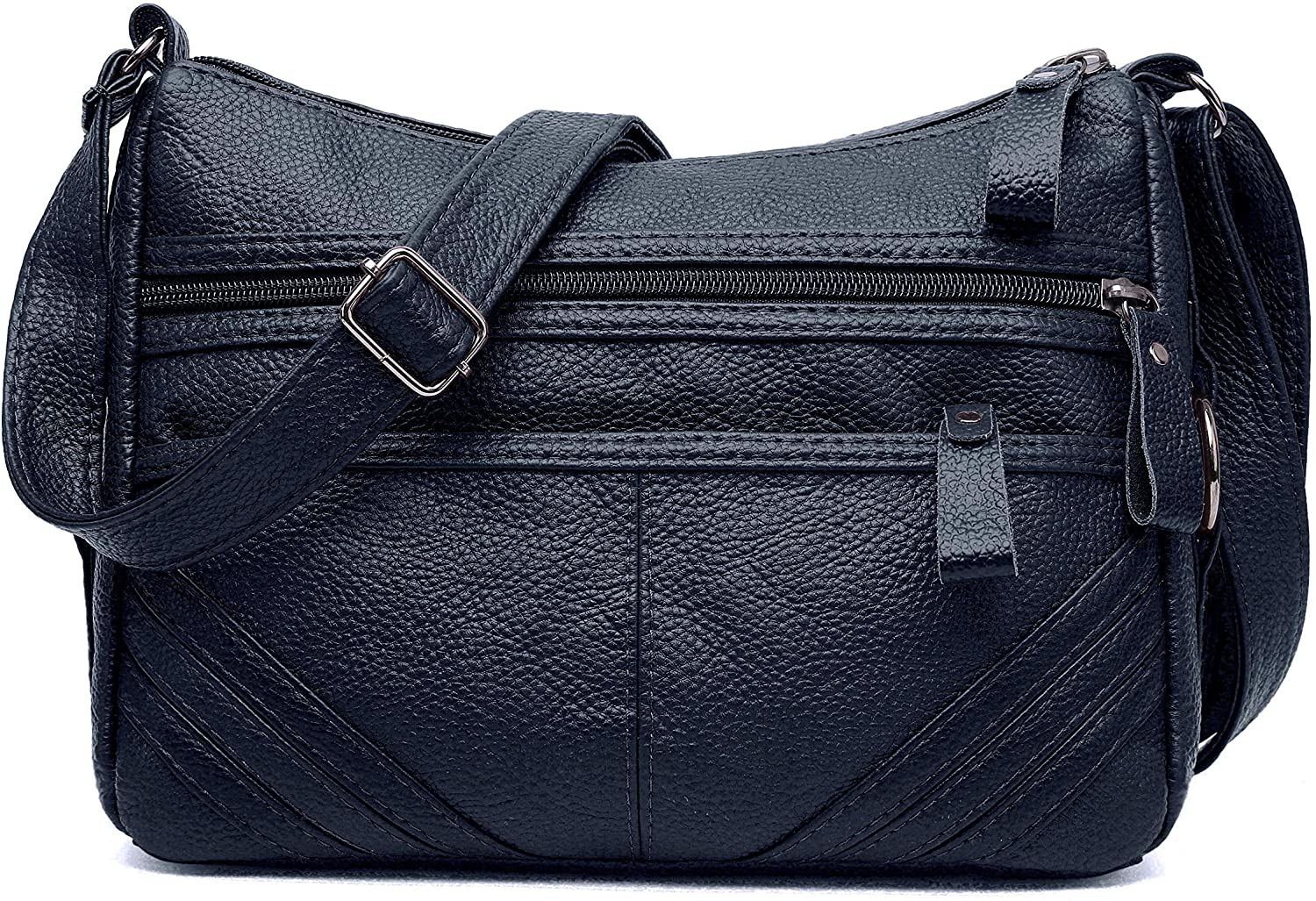 Price:$16.90 Women Crossbody Bag Pocketbooks Soft PU Leather Handbags Multi Pocket Lightweight Shoulder Purse  Handbags   