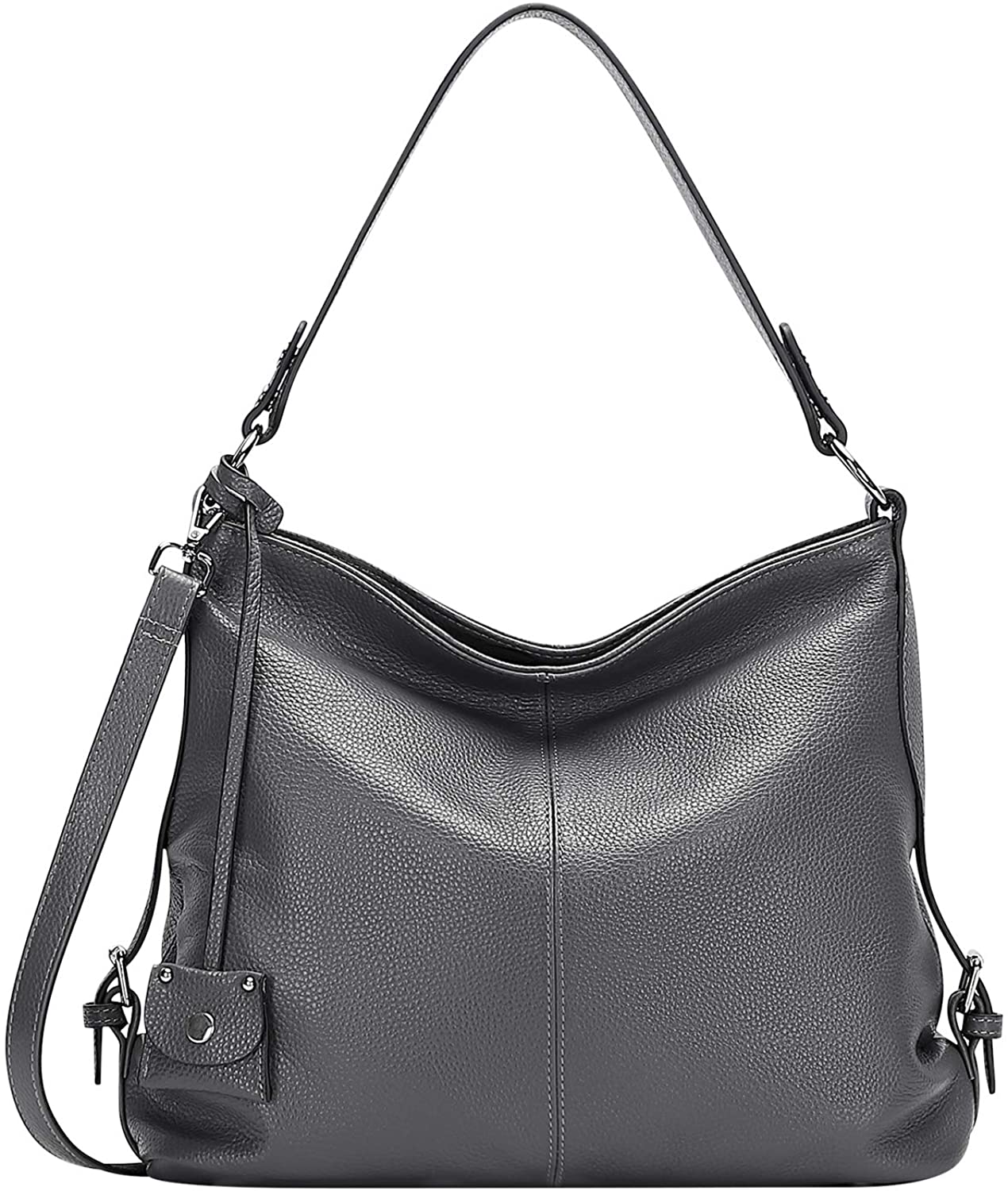 Price:$69.78    OVER EARTH Hobo Bags for Women Soft Leather Purses and Handbags Ladies Shoulder Crossbody Bag(O149E Slate Gray)  Clothing