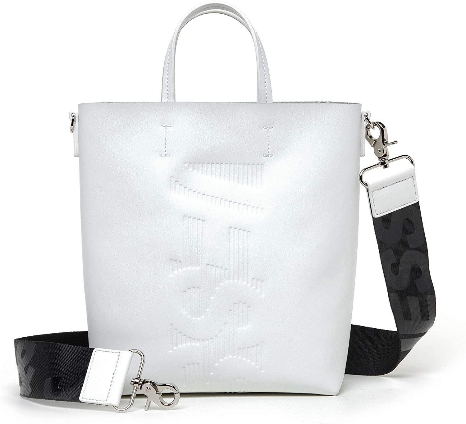 Price:$139.00 Jessie & Jane Crossbody Bag Genuine Leather Shoulder Bag for Women White Color  Handbags   