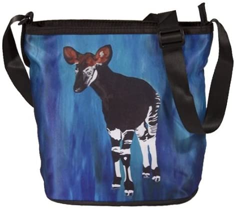 Price:$34.95 Okapi Large Cross Body Bag - Wearable Art, From My Original Paintings - Support Wildlife Conservation, Read How (Okapi - New Hope)  Handbags   