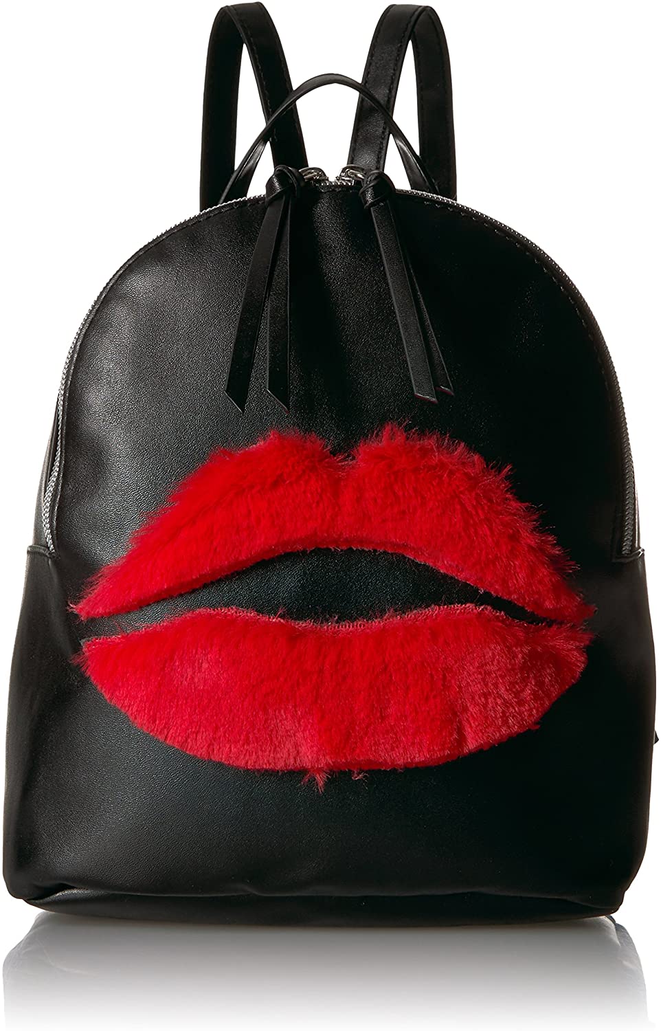 Price:$26.77 T-Shirt & Jeans Back Pack with Plush Lips, black  Handbags   