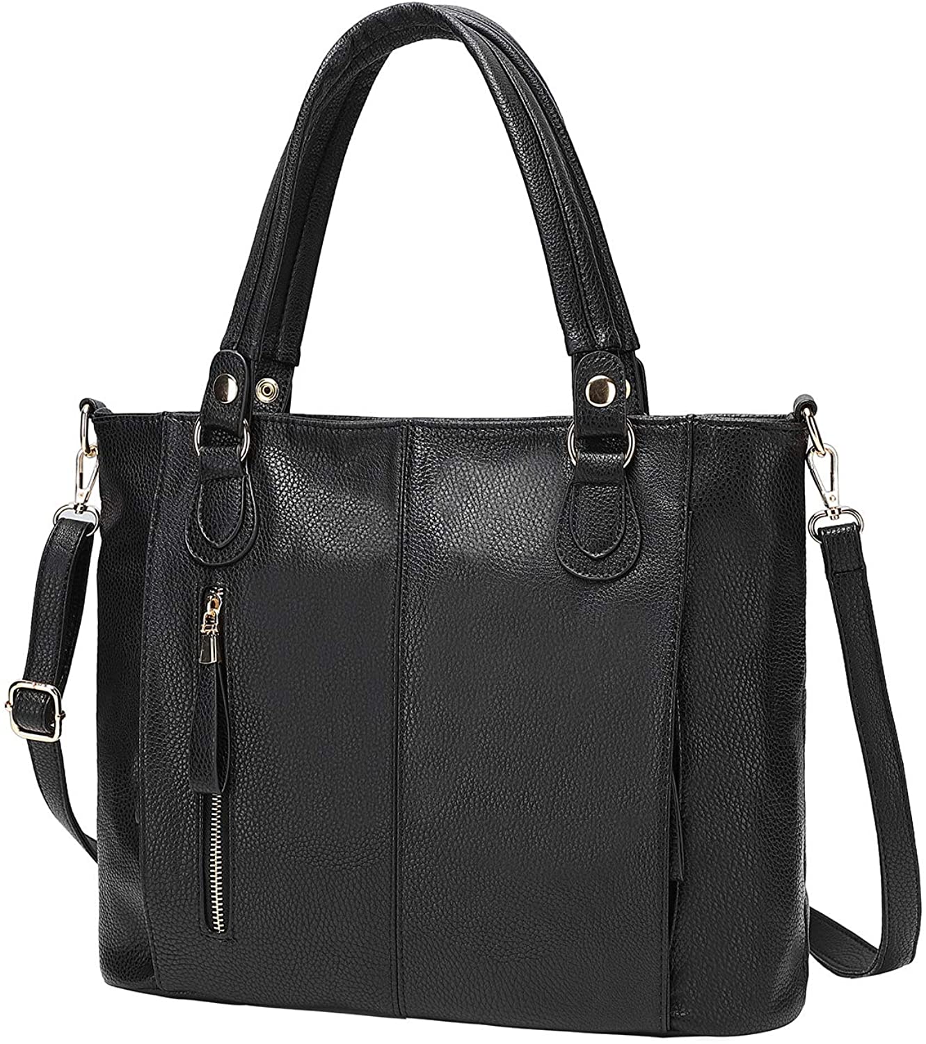 Price:$15.99    Women Handbags, Vintage Large Capacity Shoulder Bags Tote, Chic PU Leather Handbags (black)  Clothing
