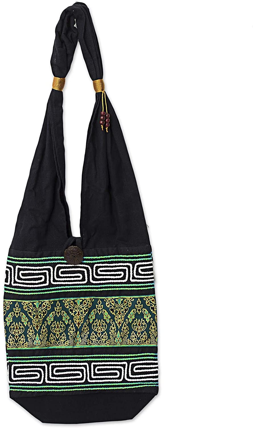 Price:$29.99 NOVICA Cotton blend shoulder bag, Spring Green Thai'  Handbags   
