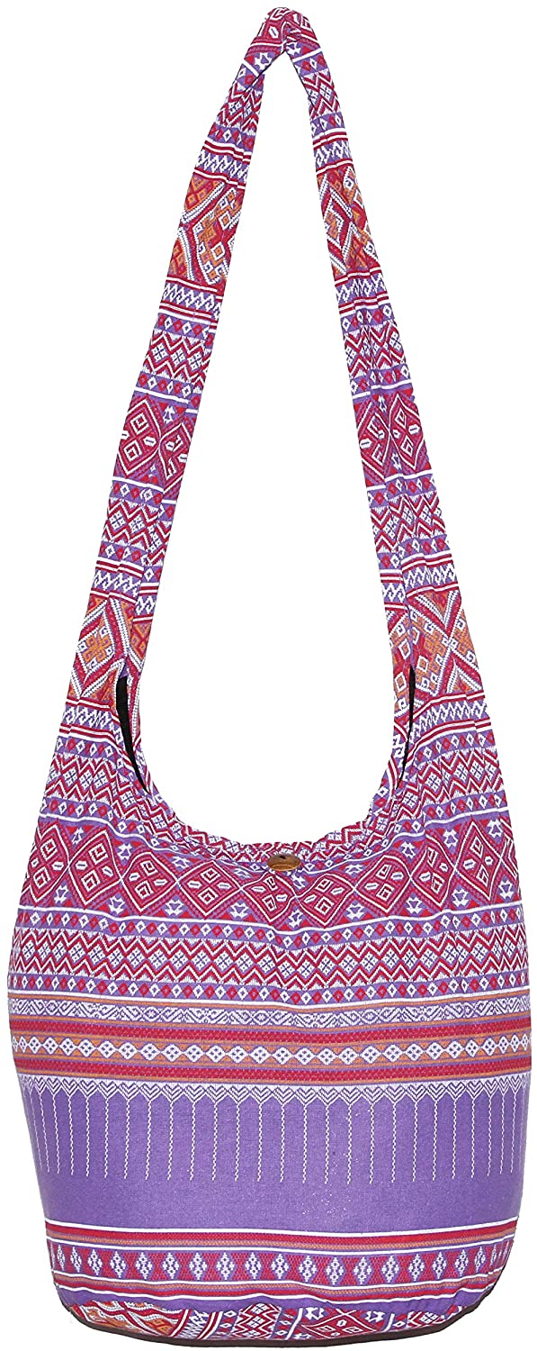 Price:$18.99    Hippie Classics Colorful Bohemian Shoulder Hobo Boho Cross Body Bag (Lilac)  Clothing
