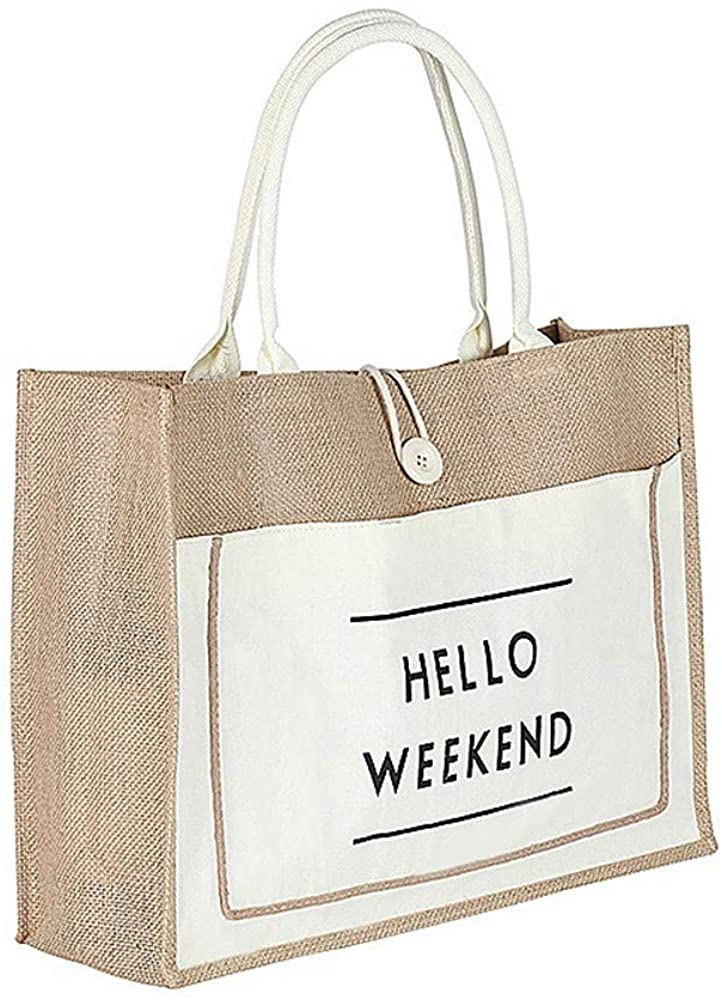 Price:$19.99    QTMY Women Linen Luxury Tote Large Capacity Female Casual Shoulder Bag Lady Daily Handbag Fresh Beach Shopping Bag (White)  Clothing