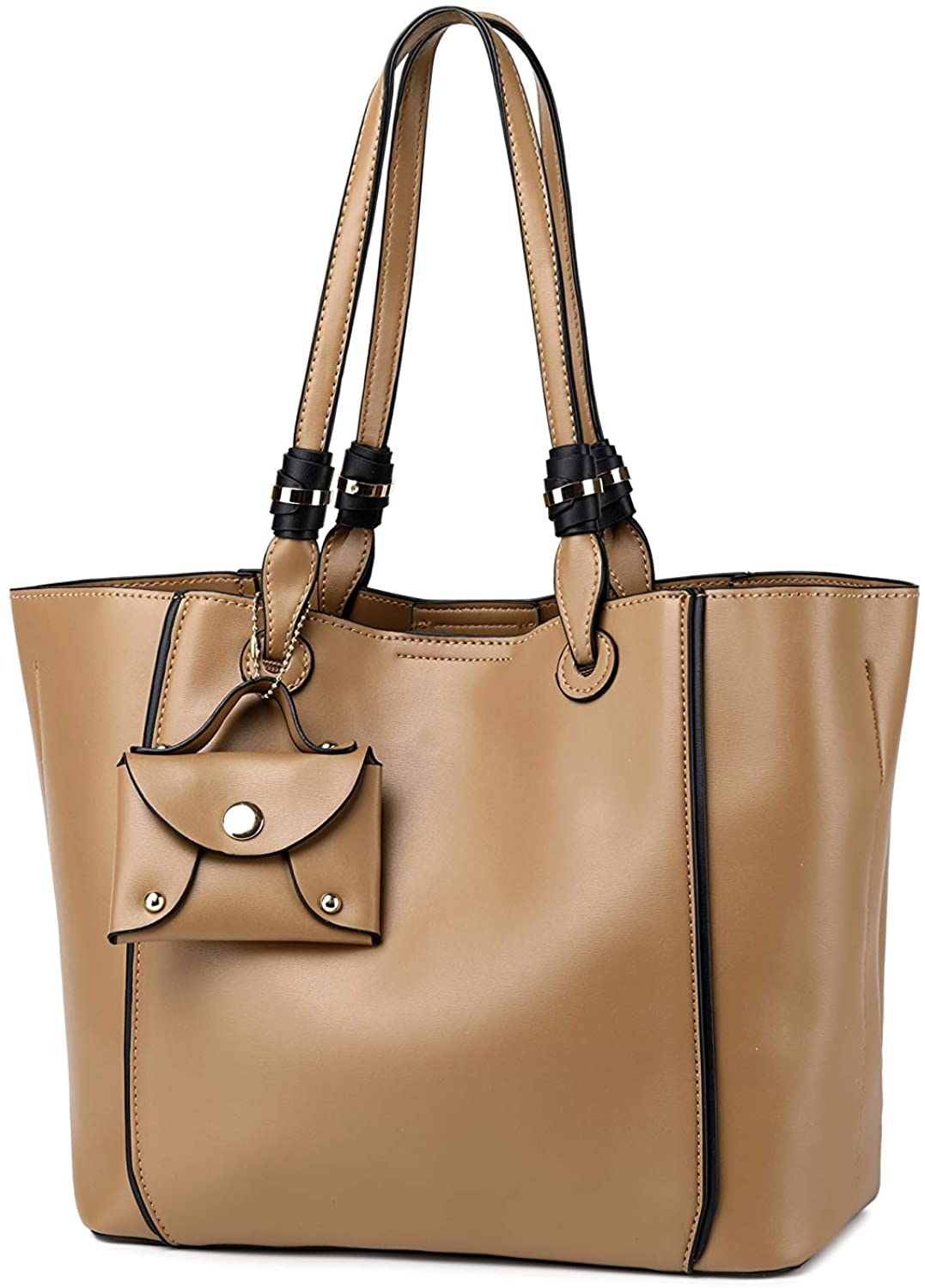 Price:$28.99 fashion handbag lightweight leather tote waterproof Large Capacity Vintage Shoulder Bags Evening Bags (Brown)  Handbags   