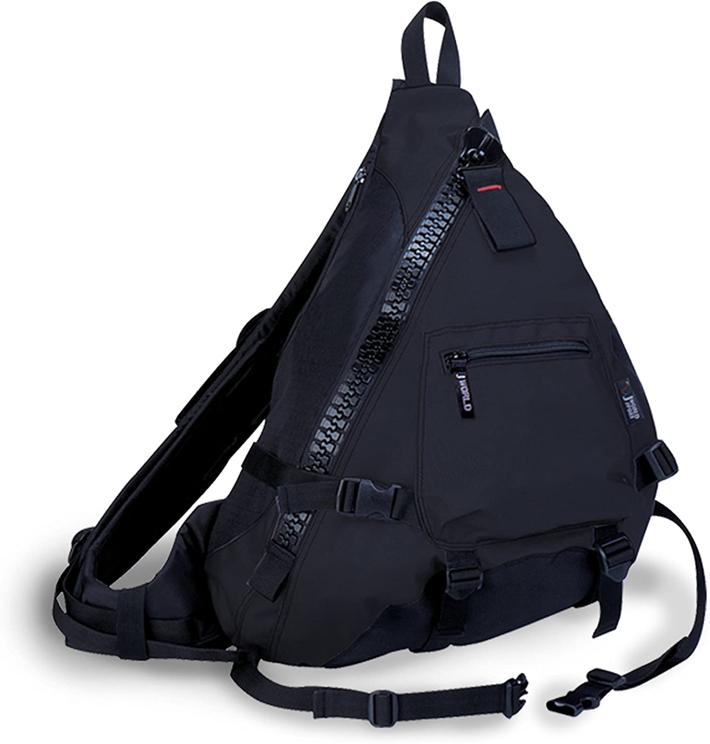 Price:$31.04   | J World New York Hickory Big Zipper Sling Bag, Black, One Size | Casual Daypacks